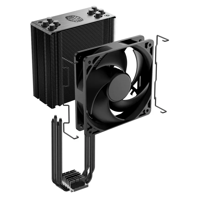 Cooler Master Hyper 212 Black RR-S4KK-25SN-R1 procesora gaisa dzesētājs, 120 mm ventilators, 4 siltumcaurules, AM4/AM5/LGA1700, melns