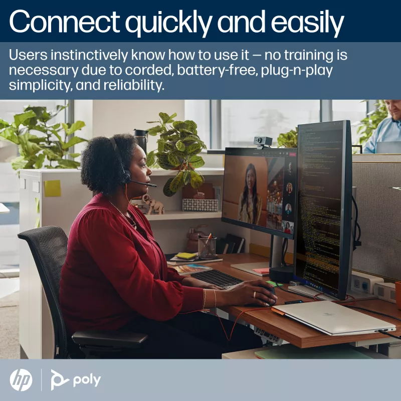 HP Poly Blackwire 3320 Stereo Microsoft Teams sertificētas USB-C austiņas + USB-C/A adapteris