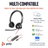 HP Poly Blackwire 3320 Stereo Microsoft Teams sertificētas USB-C austiņas + USB-C/A adapteris