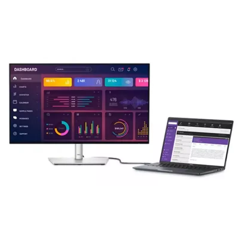 DELL UltraSharp U2724DE datora monitors 68,6 cm (27 collas) 2560 x 1440 pikseļi Quad HD LCD Melns, Sudrabs