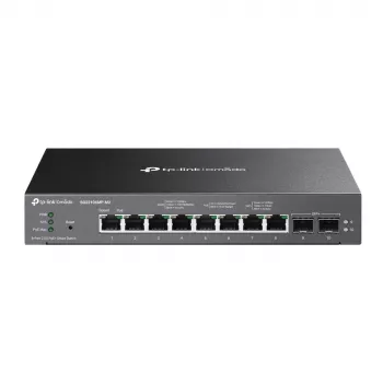 TP-Link Omada 8-Port 2.5GBASE-T un 2-Port 10GE SFP+ viedais slēdzis ar 8-Port PoE+