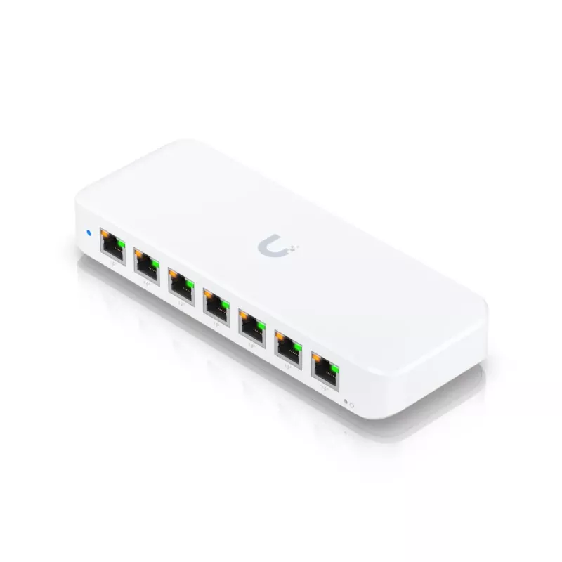 Pārvaldāms slēdzis UBIQUITI USW-Ultra L2, 8x Gigabit PoE porti, 7 PoE, 42W budžets, DC/PoE, 16 Gbit/s pārslēgšana