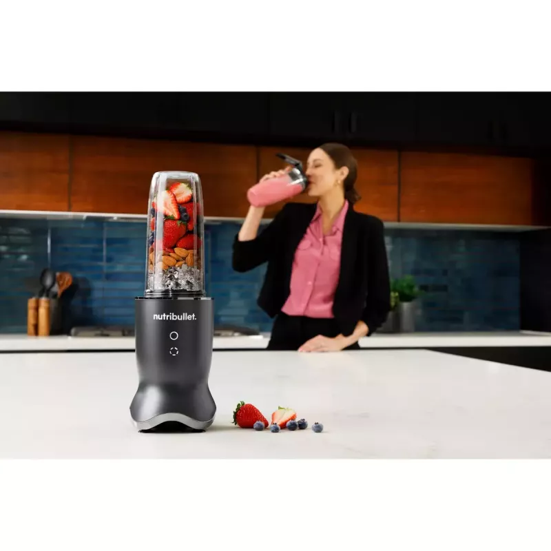 NutriBullet NB1206DGCC 0.9 L Galda blenderis 1200 W Melns, Caurspīdīgs