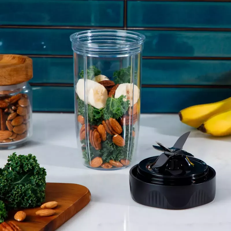 NutriBullet NB1206DGCC 0.9 L Galda blenderis 1200 W Melns, Caurspīdīgs