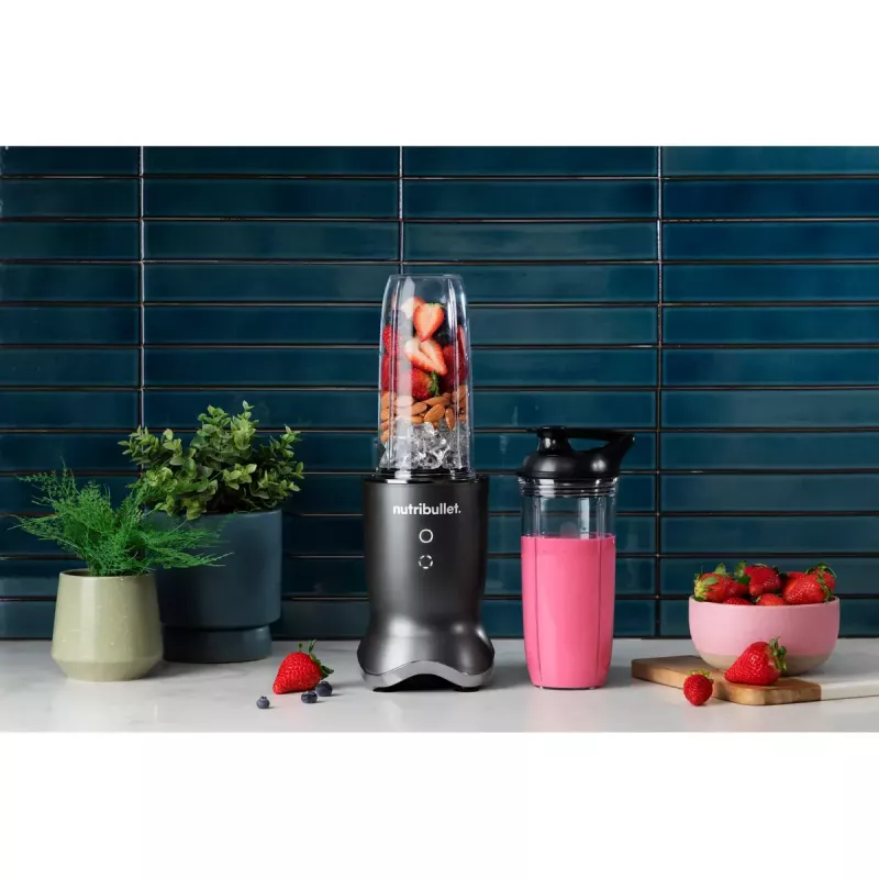 NutriBullet NB1206DGCC 0.9 L Galda blenderis 1200 W Melns, Caurspīdīgs