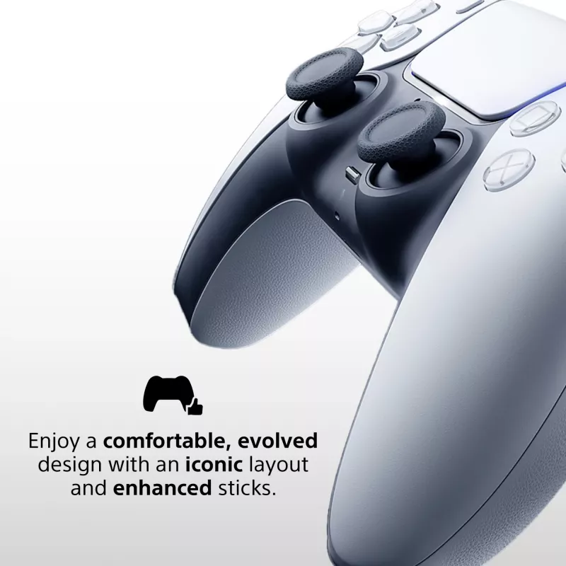 Spēļu kontrolieris Sony DualSense V2 — PlayStation 5, Bluetooth/USB, USB-C, iebūvēts akumulators, balts