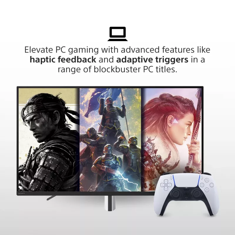 Spēļu kontrolieris Sony DualSense V2 — PlayStation 5, Bluetooth/USB, USB-C, iebūvēts akumulators, balts