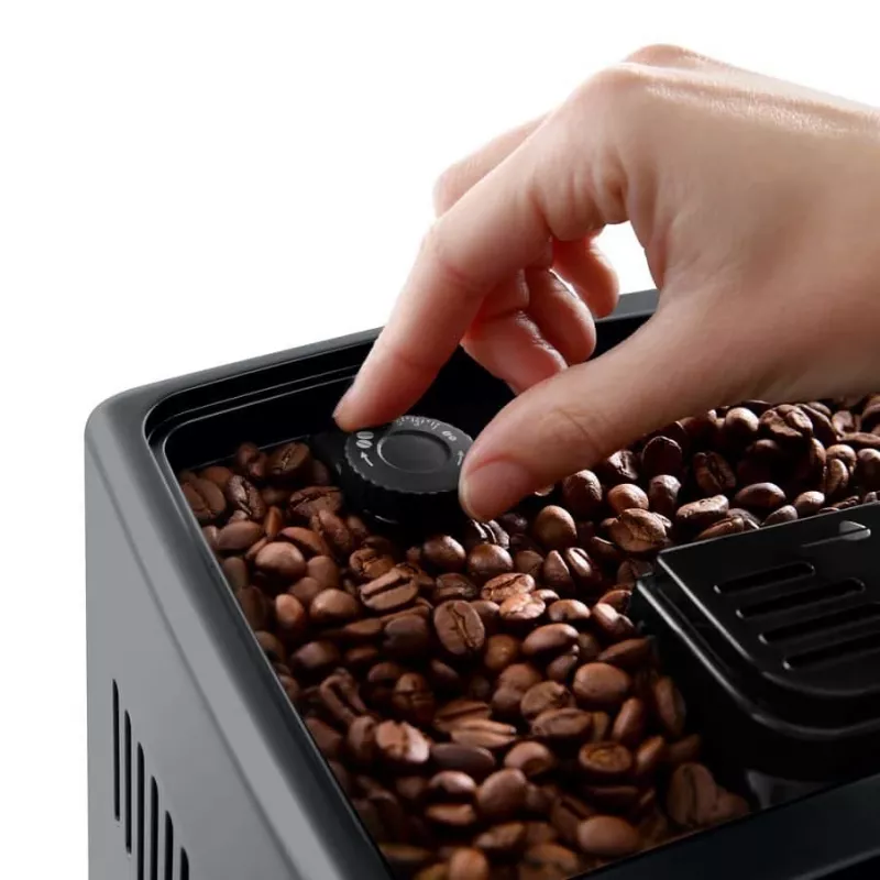 Kombinētā espreso kafijas automāts DeLonghi Dinamica Plus ECAM380.85.SB — 1.8 L ūdens tvertne, 300 g pupiņu tvertne, 15 bāri