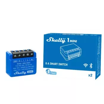 Shelly 1 Mini Gen3 viedais slēdzis 1P bezvadu 110-240V
