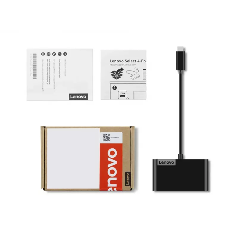 Lenovo Select GX91L84354 melns USB-C centrmezgls, 4 USB porti, USB 3.0