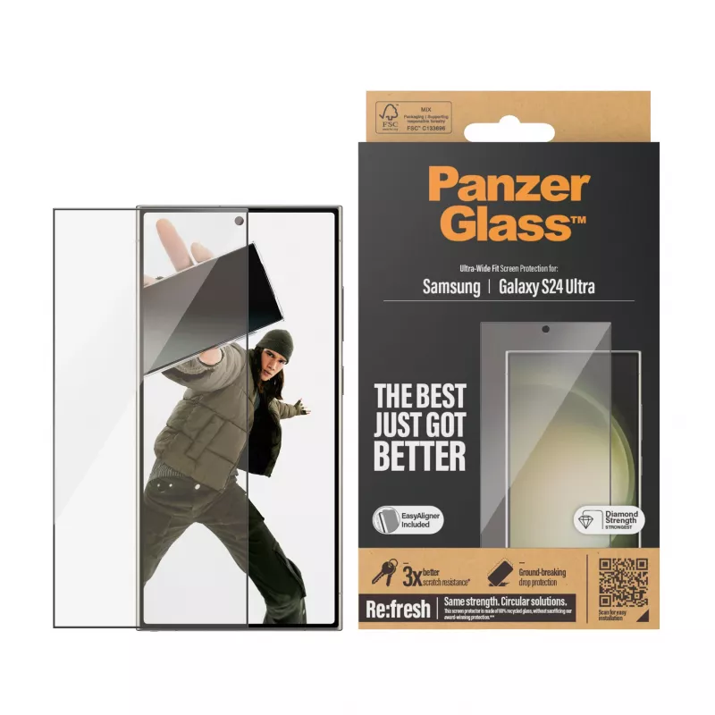 PanzerGlass® stikla aizsargs Samsung Galaxy S24 Ultra | Ultra-Wide Fit ar EasyAligner