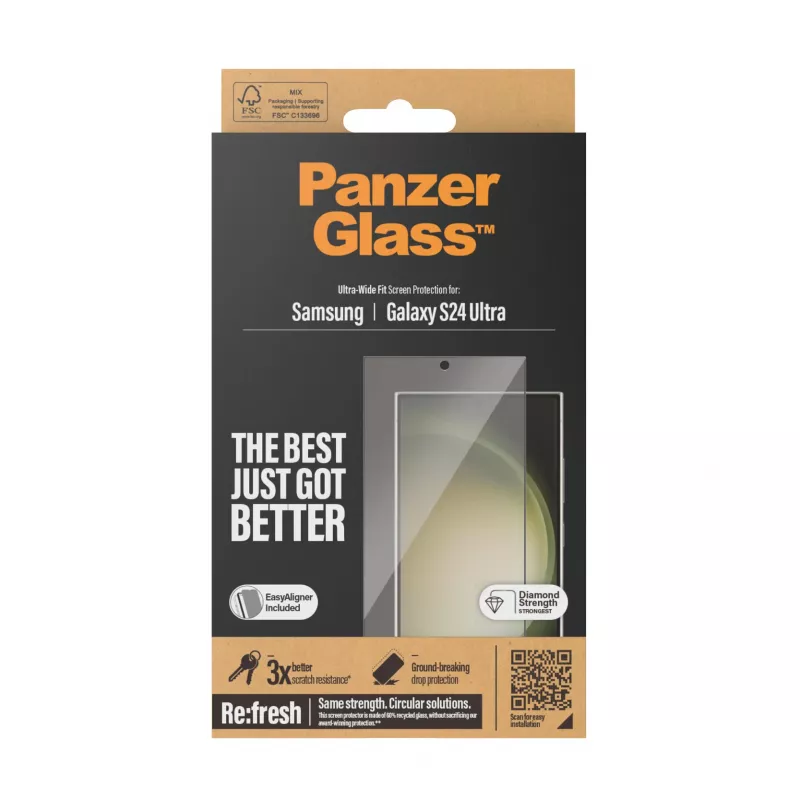 PanzerGlass® stikla aizsargs Samsung Galaxy S24 Ultra | Ultra-Wide Fit ar EasyAligner