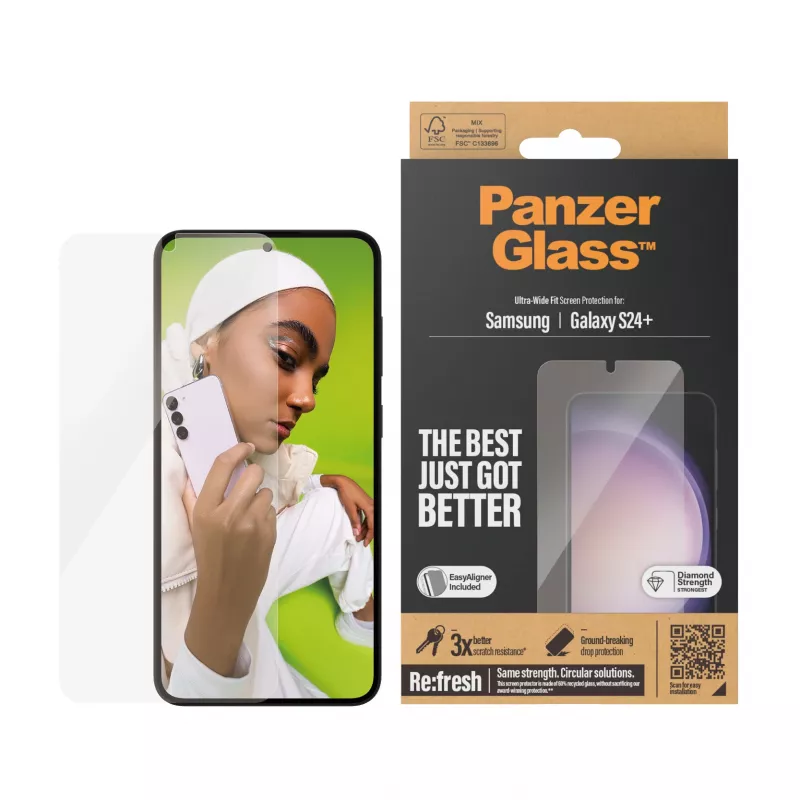 PanzerGlass® ekrāna aizsargs Samsung Galaxy S24+ | Ultra-Wide Fit ar EasyAligner