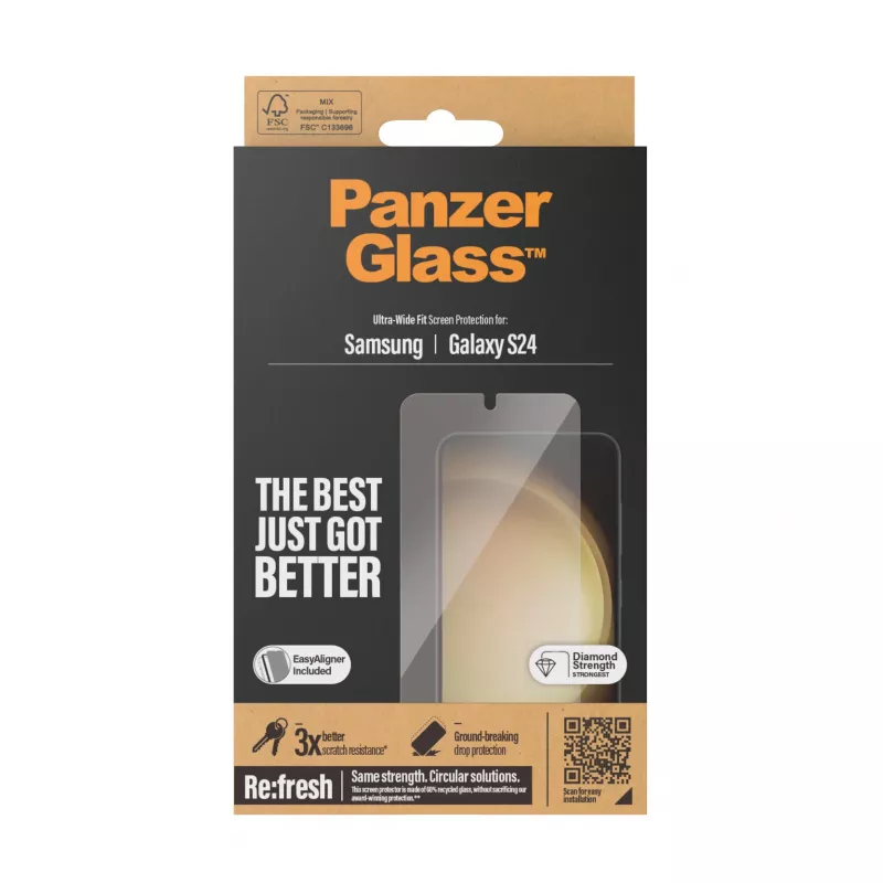 PanzerGlass® Ekrāna aizsargs Samsung Galaxy S24 | Ultra-Wide Fit ar EasyAligner