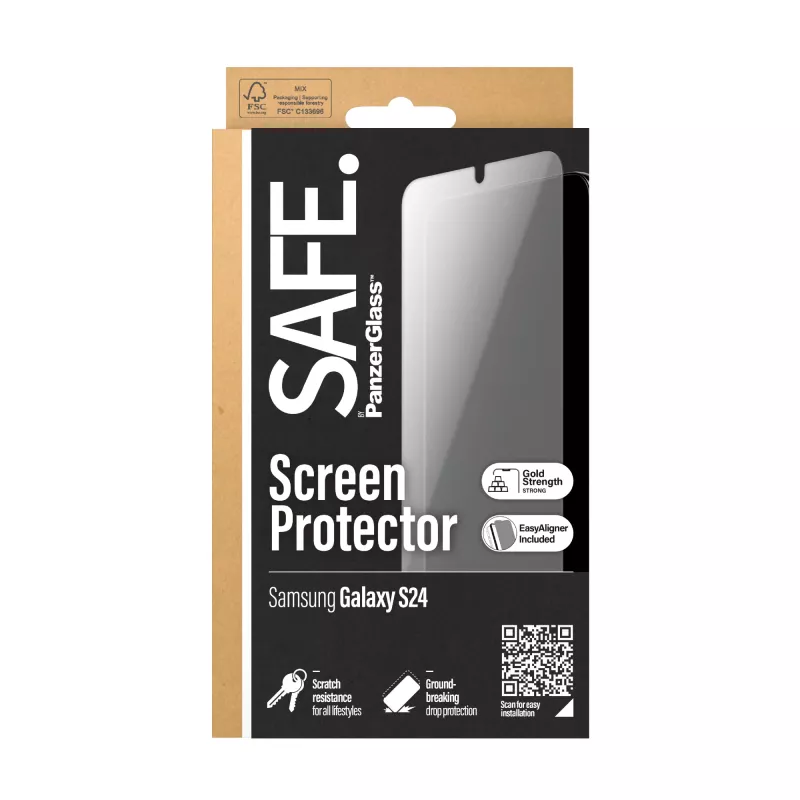 PanzerGlass SAFE.® Ekrāna aizsargs Samsung Galaxy S24 | Ultra-Wide Fit ar EasyAligner