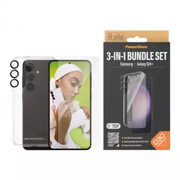 PanzerGlass 3-in-1 aizsardzības komplekts Samsung Galaxy S24+ | Ultra-Wide Fit ar EasyAligner