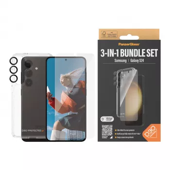 3-in-1 aizsardzības komplekts PanzerGlass Samsung Galaxy S24 Ultra Wide Fit skrāpējumu un triecienu izturība