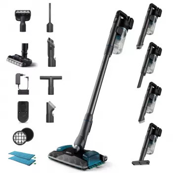 Bezvadu slotas putekļsūcējs Philips 8000 sērija XC8057/01, bezmaiss 0.6 L, 25.2V, sausā un mitrā tīrīšana, izņemams akumulators