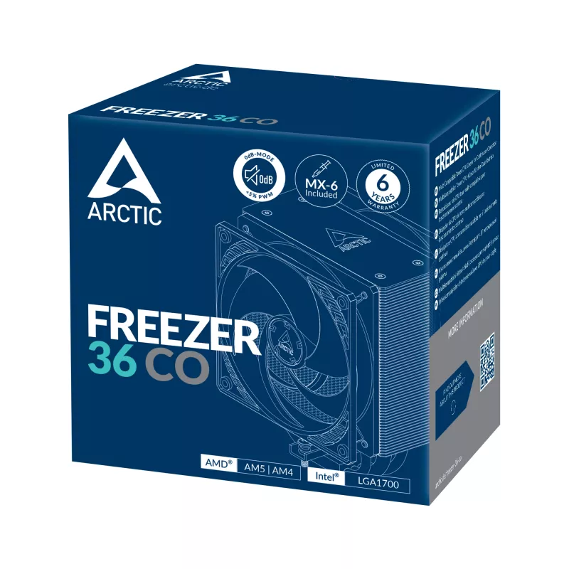 ARCTIC Freezer 36 CO daudzsaderīgs torņa CPU dzesētājs nepārtrauktai darbībai