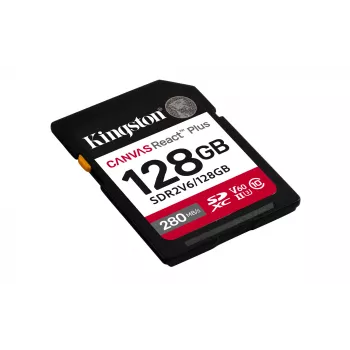 Kingston Technology 128GB Canvas React Plus SDXC UHS-II 280R/100W U3 V60 Full HD/4K atmiņas karte