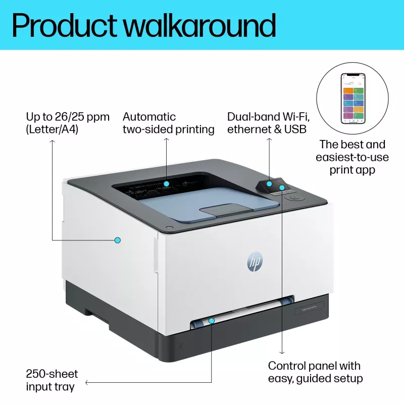 HP Color LaserJet Pro 3202dw, lāzerprinteris, krāsu, 600 x 600 DPI, A4, 25 lpp/min, abpusējā druka