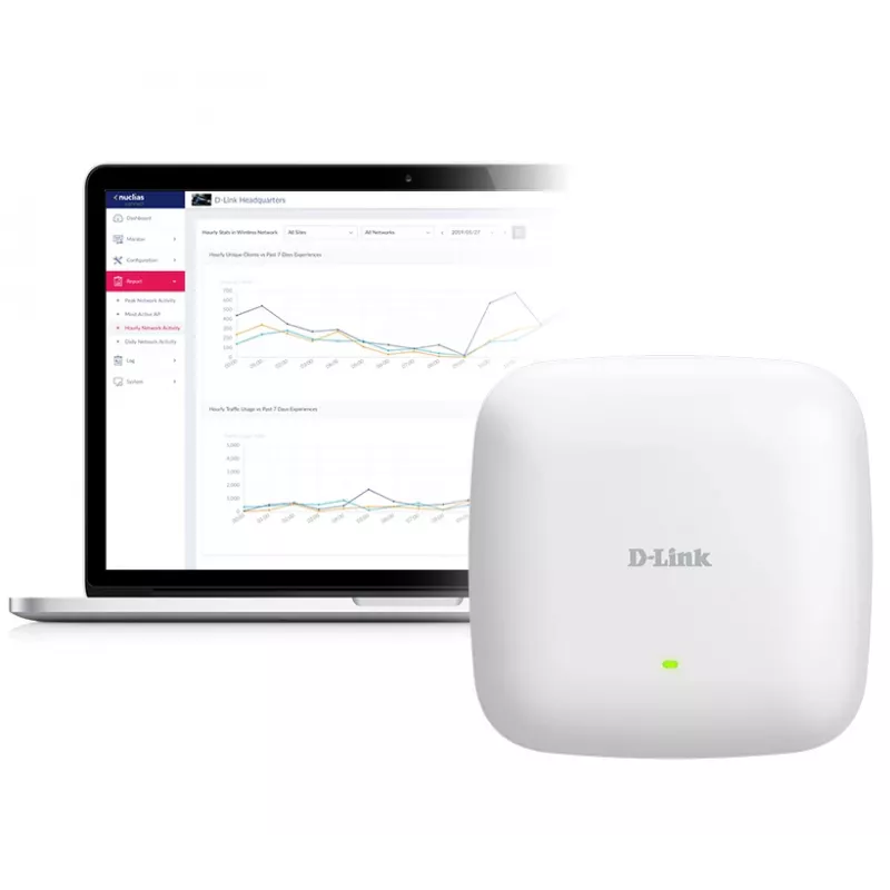D-Link AX3000 Wi-Fi 6 divjoslu PoE piekļuves punkts, 2.4 GHz, 5 GHz, 3000 Mbit/s, SNMP, SNMPv2, SNMPv3, WEP, WPA, WPA2, WPA3, 10/100/1000/2500 Mbit/s