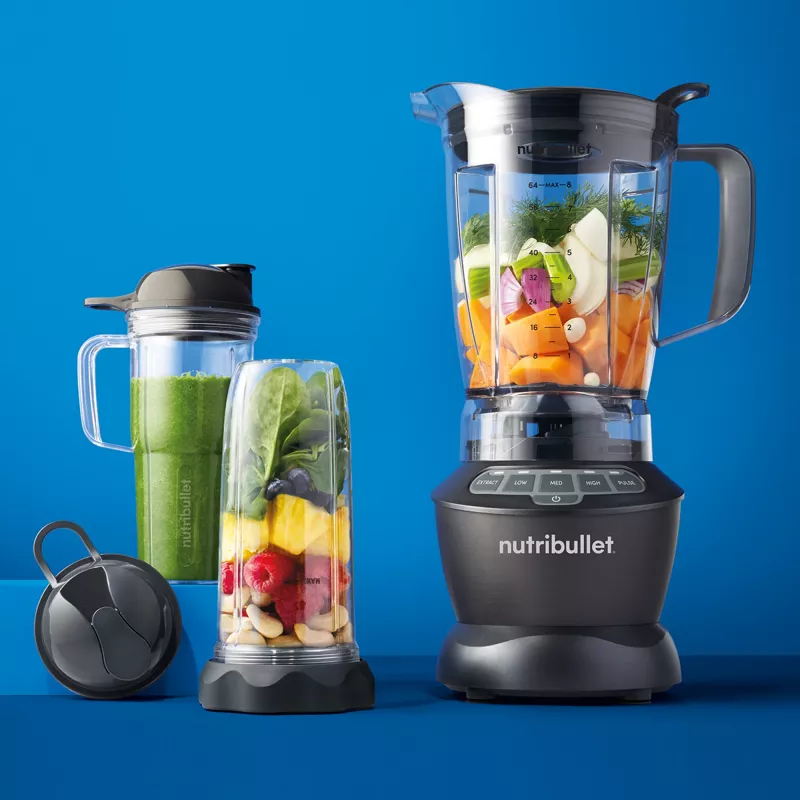 Galda blenderis NUTRIBULLET NBF500DG — 1,9 L bļoda, 1200 W, ledus drupināšana, sudrabs