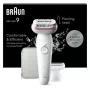 Braun Silk-epil 9 9-030 epilators, 40 pincetes, balts
