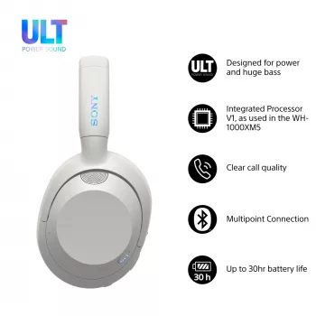 Sony WH-ULT900N ULT WEAR bezvadu austiņas ar trokšņu slāpēšanu, baltas