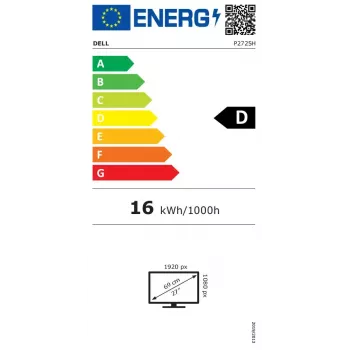 27 collu Dell P2725H IPS LCD monitors — Full HD 1920x1080, 100 Hz, 8 ms, 300 cd/m², USB 3.2 centrmezgls, HDMI, VESA, augstuma regulējams, melns