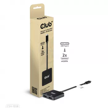 CLUB3D USB-C Hubs uz Diviem HDMI™ 4K60Hz M/F+PD3.0 100W