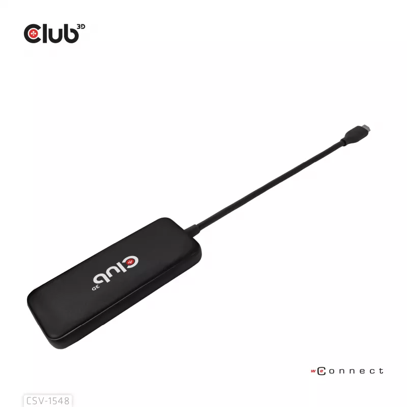CLUB3D USB Type-C 4-portu 10G datu centrmezgls ar PD3.0 uzlādi, vads, USB 3.2 Gen 1 (3.1 Gen 1) Type-C, 100 W, melns, 10 Gbit/s, USB
