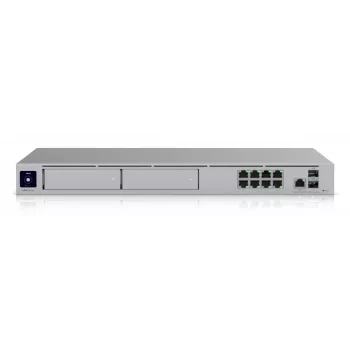 Pārvaldāms slēdzis UBIQUITI UniFi Dream Machine Pro Max, 9 porti 2.5G Ethernet, 1U statīvs, 2×SFP+, 10G atbalsts, 60W jauda