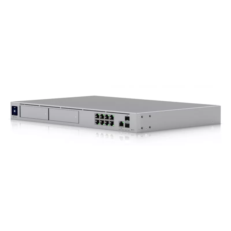 Pārvaldāms slēdzis UBIQUITI UniFi Dream Machine Pro Max, 9 porti 2.5G Ethernet, 1U statīvs, 2×SFP+, 10G atbalsts, 60W jauda