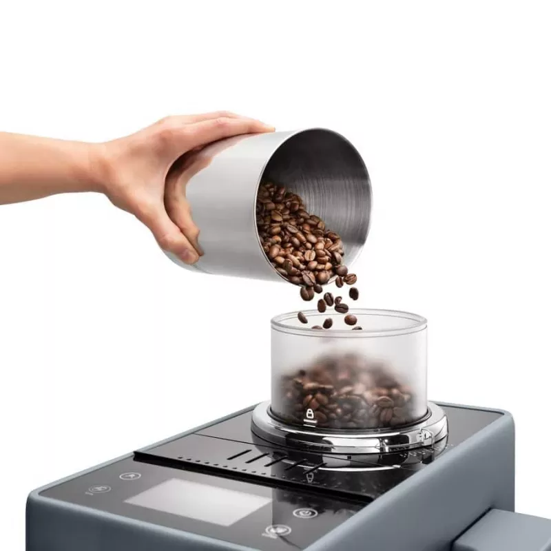 Kafijas automāts De’Longhi Rivelia EXAM440.55.g — pilnībā automātisks, 1.4 L ūdens tvertne, 250 g dzirnaviņas, 19 bāri, TFT skārienekrāns