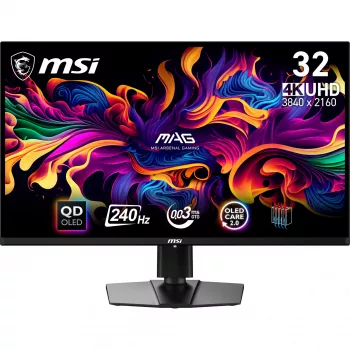 MSI MAG 321UPX QD-OLED dators monitors 80 cm (31,5 collu) 3840 x 2160 pikseļi 4K Ultra HD Melns