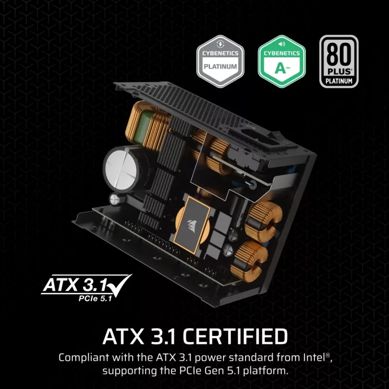 Corsair SF850 SFX barošanas bloks, 850 W, 80 PLUS Platinum, modulārs (CP-9020256-EU)