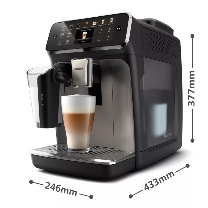 Kafijas automāts Philips EP4449/70 – pilnībā automātisks, 1,8 L ūdens tvertne, 275 g pupiņu trauks, keramikas dzirnaviņas, 15 bāri