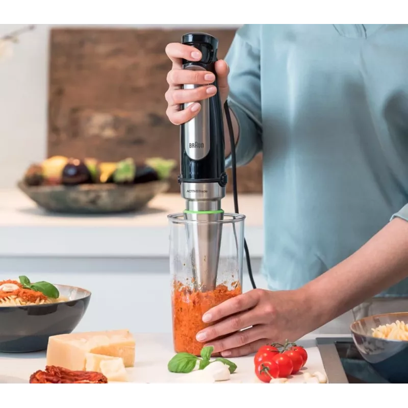 Braun MQ 7035X 0.6 L rokas blenderis 1000 W Melns, satinēts tērauds