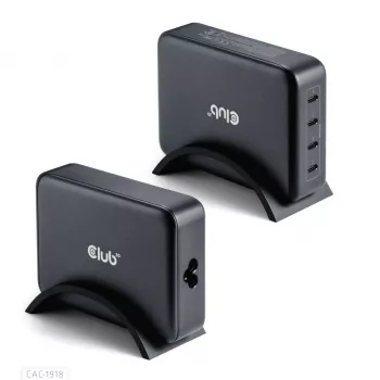 Mobilās ierīces lādētājs CLUB3D CAC-1918 Universāls Melns Maiņstrāva 4 USB Type-C Porti