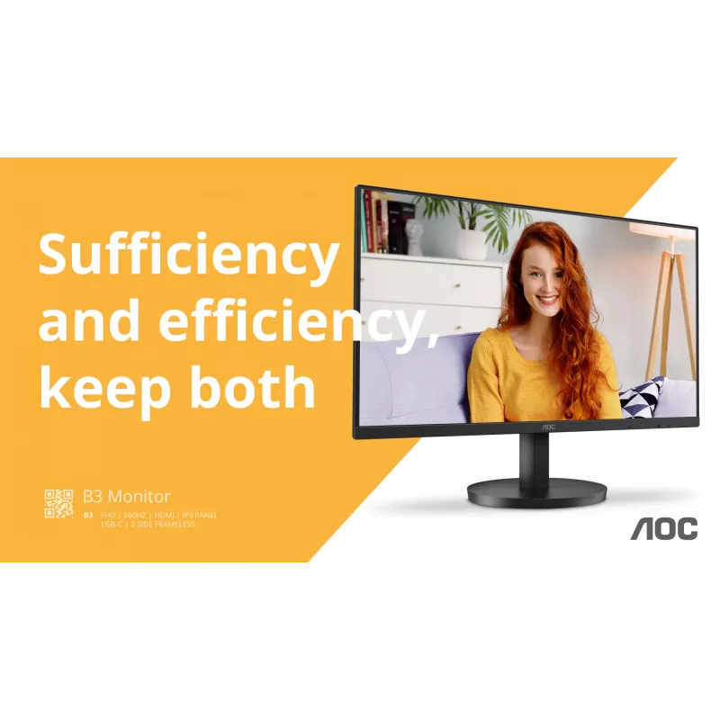 AOC U27B3M 27 collu 4K Ultra HD monitors ar VA paneli, HDR10 un AdaptiveSync