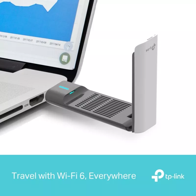Bezvadu USB tīkla adapteris TP-Link Archer AX3000 (Archer TX50UH) – Divu joslu Wi‑Fi 6, USB 3.2 Gen1, līdz 3000 Mbps, iekšējā antena, Windows 11