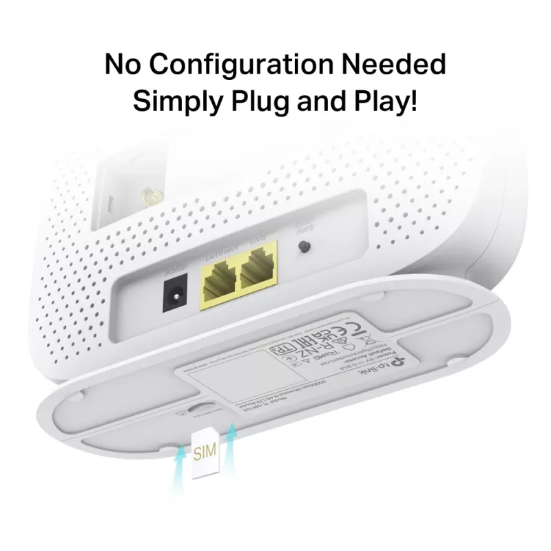 TP-Link 300 Mbps bezvadu N 4G LTE maršrutētājs, Wi-Fi 4 (802.11n), vienas joslas (2.4 GHz), Ethernet LAN, 4G, balts, galda maršrutētājs