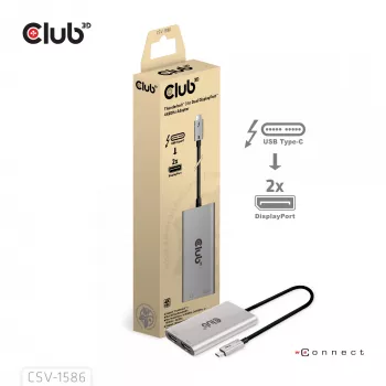 CLUB3D Thunderbolt™ 3 uz DisplayPort™ Divu Monitoru 4K60Hz Pielāgotājs