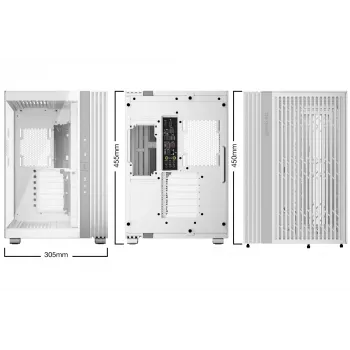 PC korpuss be quiet! LIGHT BASE 600 DX White Midi Tower, ATX/microATX/Mini-ATX, stikla sāns, RGB priekša, USB-C