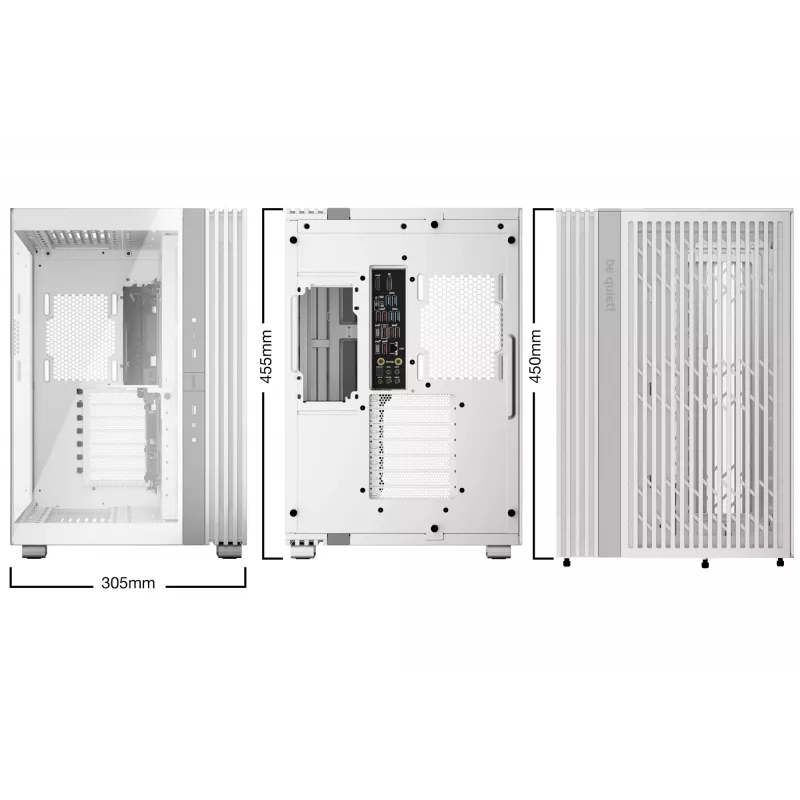 PC korpuss be quiet! LIGHT BASE 600 DX White Midi Tower, ATX/microATX/Mini-ATX, stikla sāns, RGB priekša, USB-C