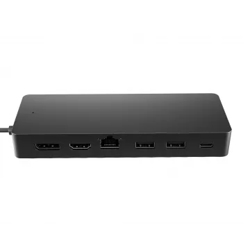 HP Universal USB-C Multiport Hub, vadu, USB 3.2 Gen 2 (3.1 Gen 2) Type-C, 10/100/1000 Mbit/s, melns, 4K Ultra HD
