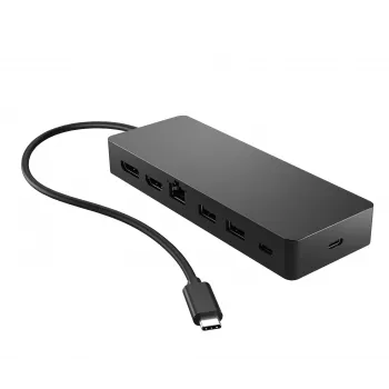 HP Universal USB-C Multiport Hub, vadu, USB 3.2 Gen 2 (3.1 Gen 2) Type-C, 10/100/1000 Mbit/s, melns, 4K Ultra HD