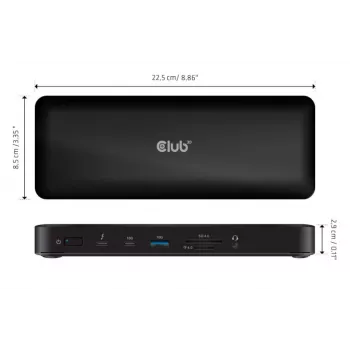 CLUB3D CSV-1583 Thunderbolt 4 dokstacija 16-in-1 ar DisplayLink