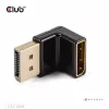 Adapter Club 3D DisplayPort vīrietis uz DisplayPort 1.4 sieviete 90° leņķis, atbalsta 4K@120Hz